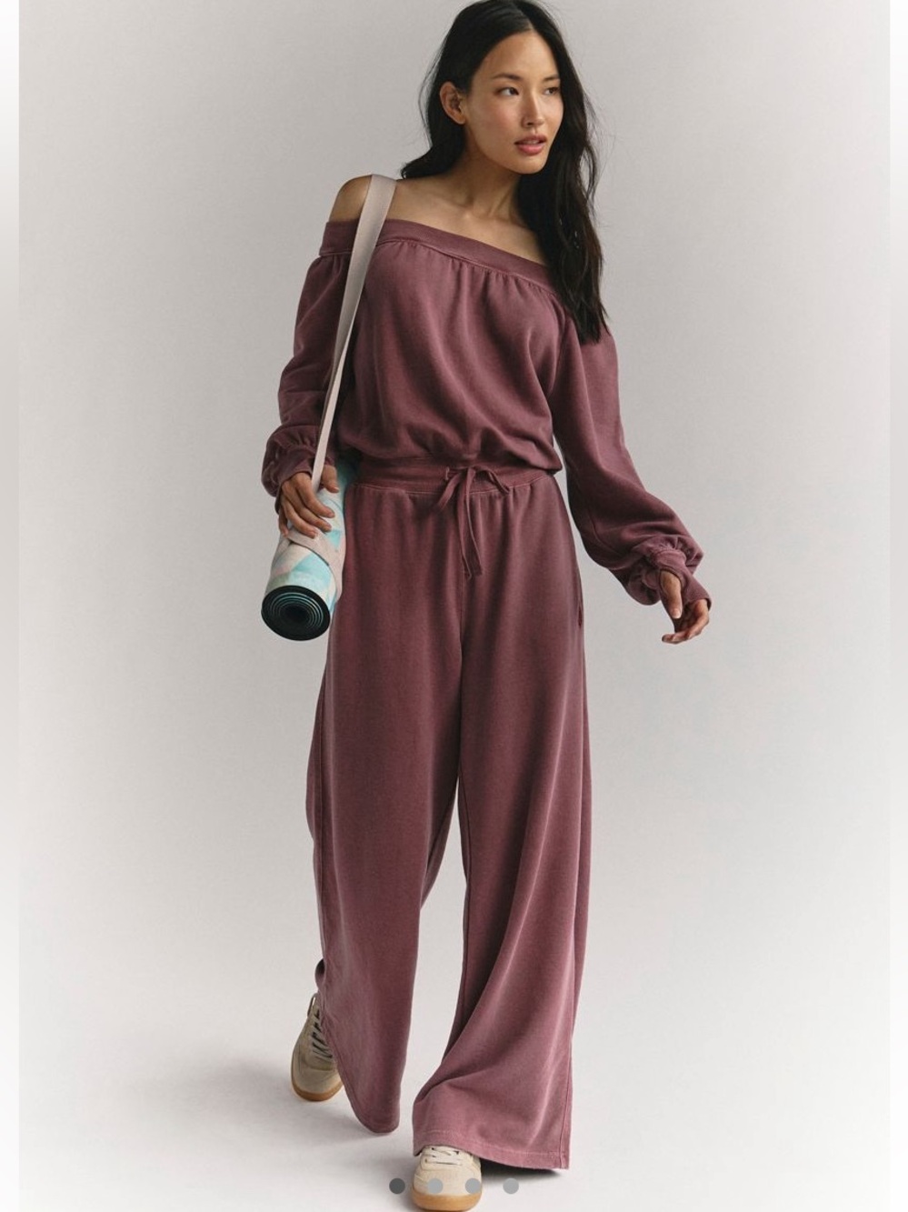 Free People One Beat Onesie / Jumpsuit Knit Fabric Clove Mauve